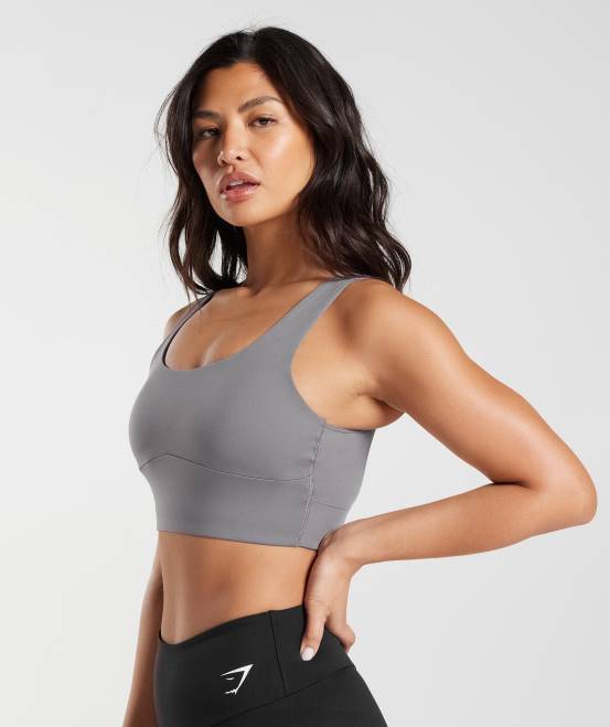 Titangrau Kleidung Gymshark Frauen Langer Sport-BH 04P8167