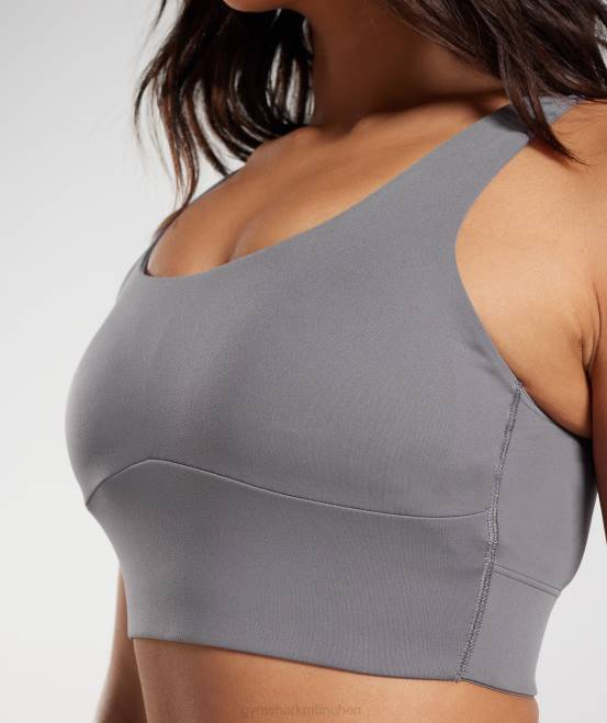Titangrau Kleidung Gymshark Frauen Langer Sport-BH 04P8167