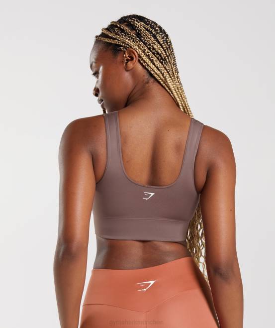 Trüffelbraun Kleidung Gymshark Frauen Langer Sport-BH 04P8149