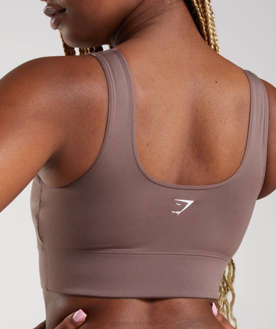 Trüffelbraun Kleidung Gymshark Frauen Langer Sport-BH 04P8149