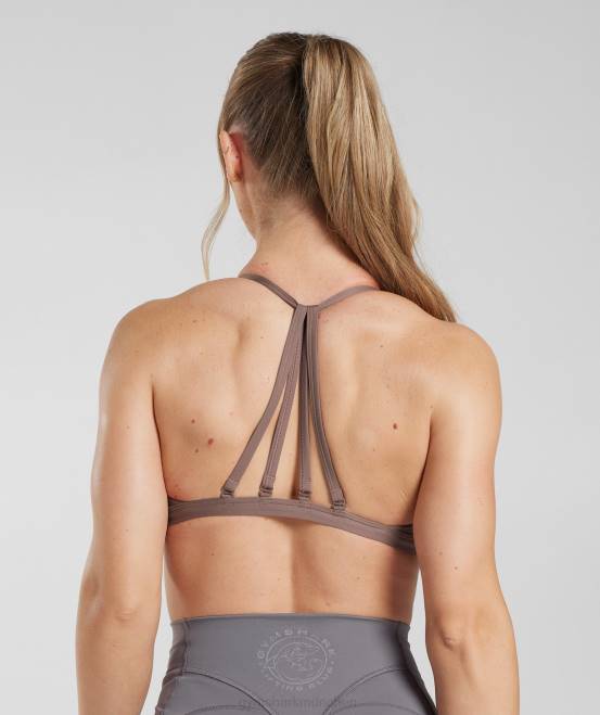 Trüffelbraun (ausverkauft) Kleidung Gymshark Frauen minimalistischer Sport-BH 04P8235