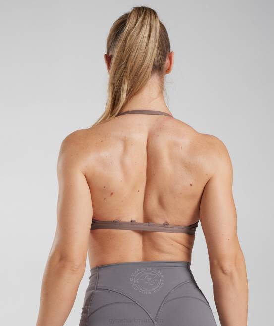 Trüffelbraun (ausverkauft) Kleidung Gymshark Frauen minimalistischer Sport-BH 04P8235