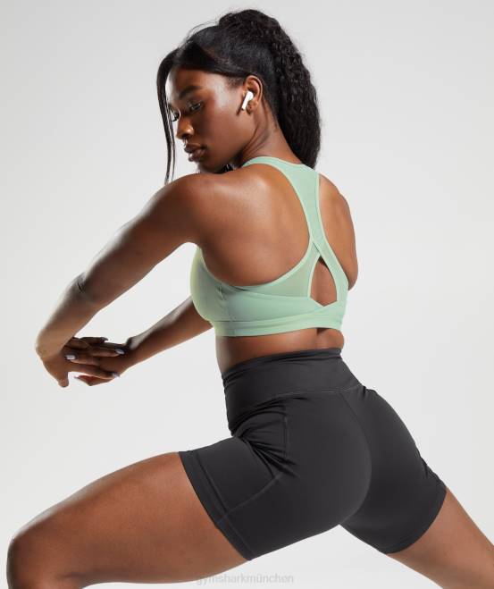 Wüstensalbeigrün Kleidung Gymshark Frauen Crossover-Sport-BH 04P8162