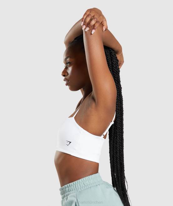 Weiß Kleidung Gymshark Frauen Bandeau-Sport-BH 04P8129