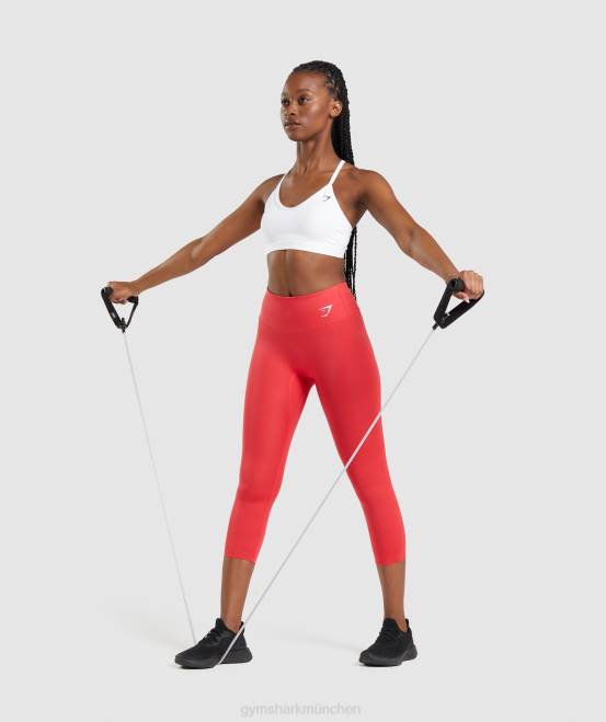 Weiß Kleidung Gymshark Frauen Sport-BH mit V-Ausschnitt 04P8211