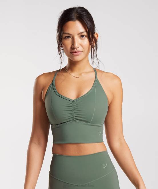 Weidengrün Kleidung Gymshark Frauen Langer Sport-BH von Elevate 04P8123