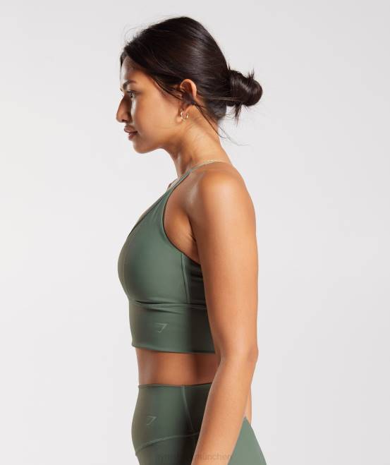 Weidengrün Kleidung Gymshark Frauen Langer Sport-BH von Elevate 04P8123