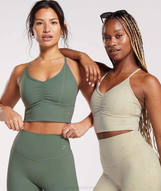 Weidengrün Kleidung Gymshark Frauen Langer Sport-BH von Elevate 04P8123