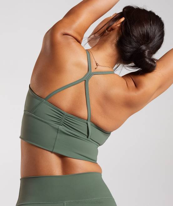 Weidengrün Kleidung Gymshark Frauen Langer Sport-BH von Elevate 04P8123