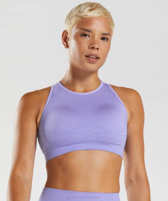 digitales Violett/gestaubtes Violett Kleidung Gymshark Frauen Apex nahtloser Sport-BH 04P8217
