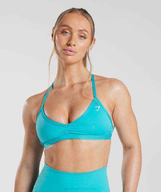 Ägäisblau (ausverkauft) Kleidung Gymshark Frauen minimalistischer Sport-BH 04P8237