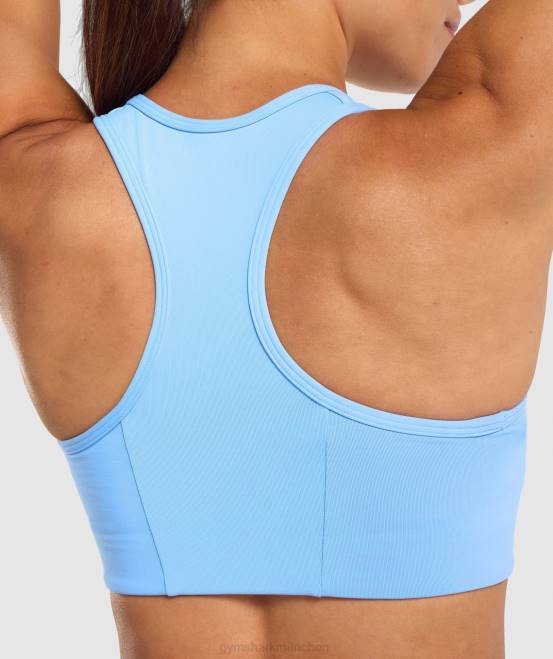 hellblau (ausverkauft) Kleidung Gymshark Frauen Unverzichtbarer Sport-BH mit Racerback 04P8232