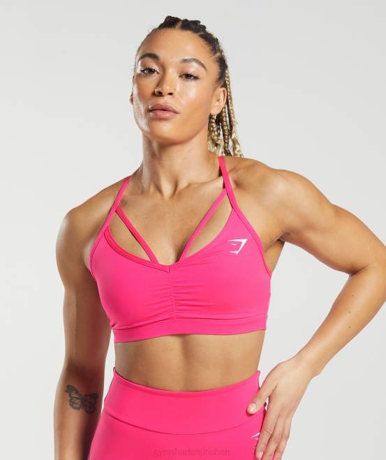 helles Fuchsia Kleidung Gymshark Frauen GS Power Sport-BH 04P8118