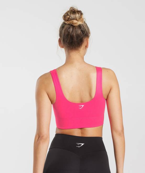 helles Fuchsia Kleidung Gymshark Frauen Langer Sport-BH 04P8130
