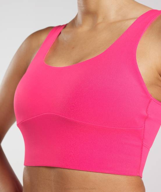 helles Fuchsia Kleidung Gymshark Frauen Langer Sport-BH 04P8130