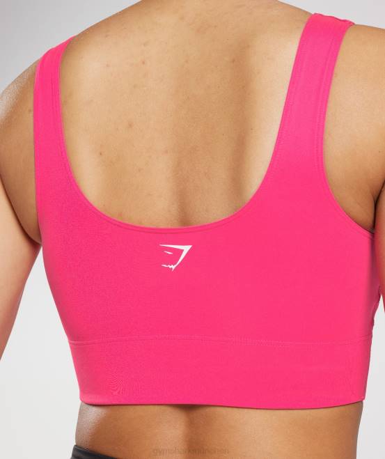 helles Fuchsia Kleidung Gymshark Frauen Langer Sport-BH 04P8130