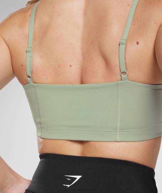 helles Olivgrün Kleidung Gymshark Frauen Bandeau-Sport-BH 04P8210
