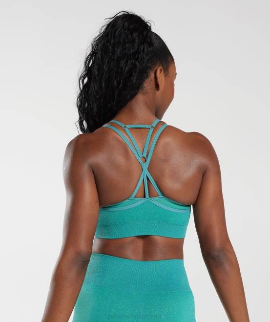 juwelengrün Kleidung Gymshark Frauen Adapt Fleck nahtloser Sport-BH 04P8173