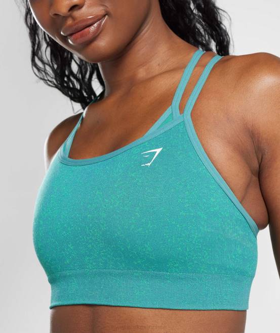 juwelengrün Kleidung Gymshark Frauen Adapt Fleck nahtloser Sport-BH 04P8173