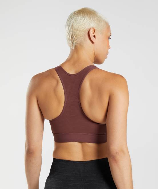 kirschbraun Kleidung Gymshark Frauen Racerback-Sport-BH mit hohem Halt 04P8160