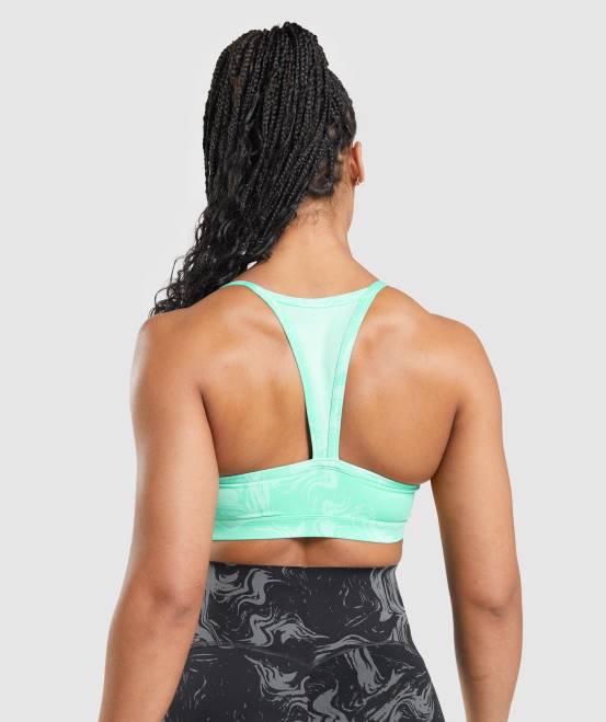 leuchtend türkisfarbener Druck Kleidung Gymshark Frauen GS Power Sport-BH 04P8187