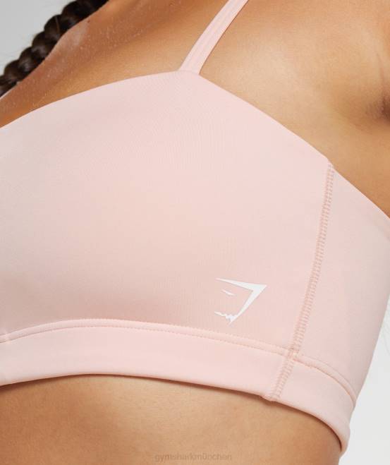 nebliges Rosa Kleidung Gymshark Frauen Bandeau-Sport-BH 04P8215