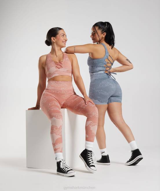nebliges Rosa-trübes Rosa Kleidung Gymshark Frauen Adapt Camo nahtloser Sport-BH 04P8139