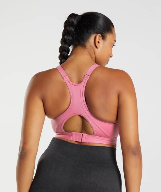 rosa blühen Kleidung Gymshark Frauen Hochgeschlossener Sport-BH mit hohem Halt 04P8170