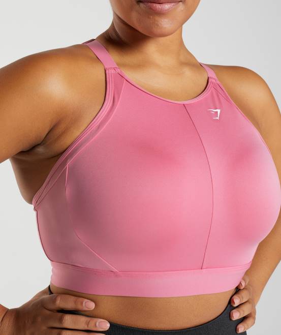 rosa blühen Kleidung Gymshark Frauen Hochgeschlossener Sport-BH mit hohem Halt 04P8170