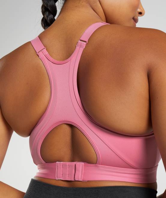 rosa blühen Kleidung Gymshark Frauen Hochgeschlossener Sport-BH mit hohem Halt 04P8170