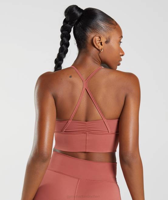 rosabraun Kleidung Gymshark Frauen Langer Sport-BH von Elevate 04P8169