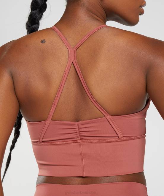 rosabraun Kleidung Gymshark Frauen Langer Sport-BH von Elevate 04P8169