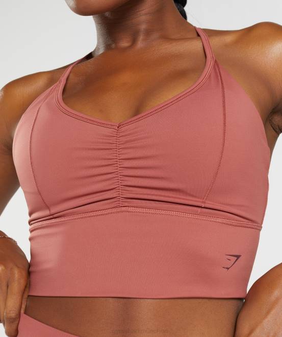 rosabraun Kleidung Gymshark Frauen Langer Sport-BH von Elevate 04P8169