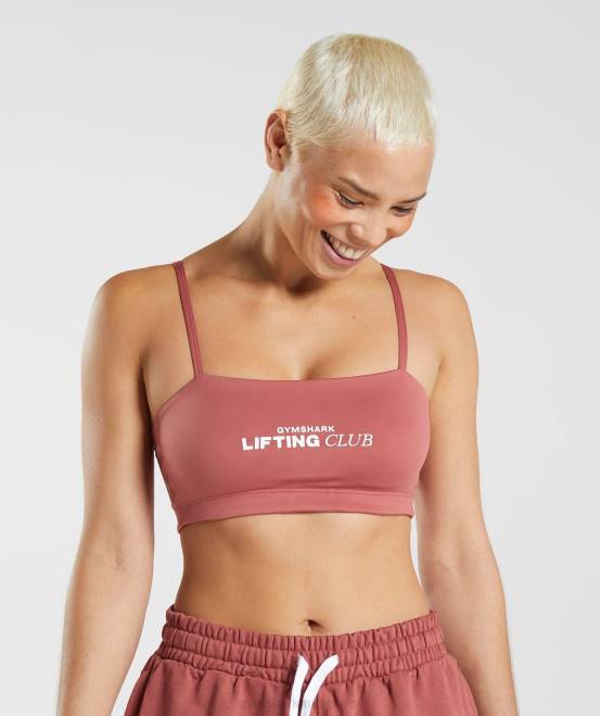 rosabraun Kleidung Gymshark Frauen Social-Club-Bandeau 04P8190