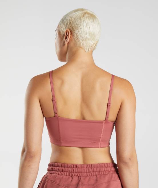 rosabraun Kleidung Gymshark Frauen Social-Club-Bandeau 04P8190