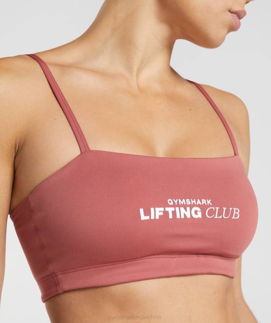 rosabraun Kleidung Gymshark Frauen Social-Club-Bandeau 04P8190