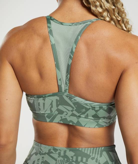 salbeigrüner Druck Kleidung Gymshark Frauen GS Power Sport-BH 04P8148