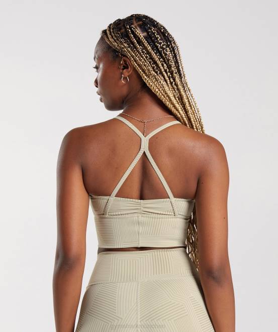 sandbraun Kleidung Gymshark Frauen Langer Sport-BH von Elevate 04P8189