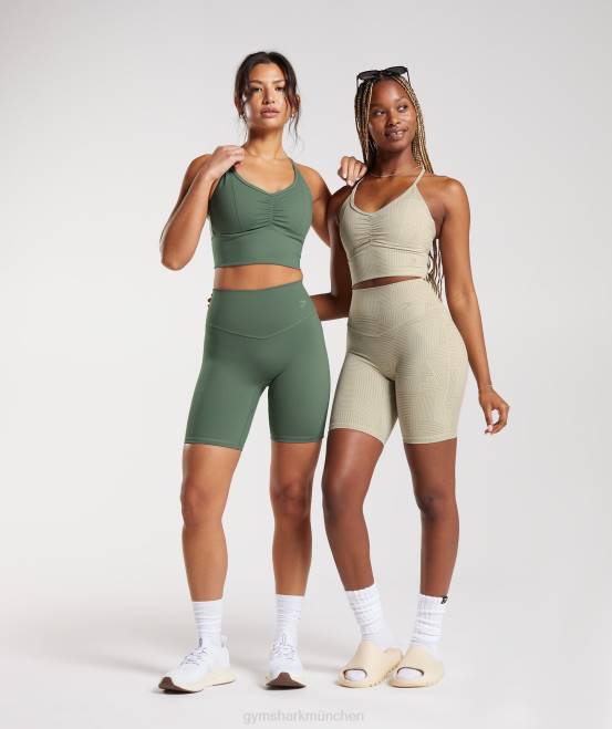 sandbraun Kleidung Gymshark Frauen Langer Sport-BH von Elevate 04P8189