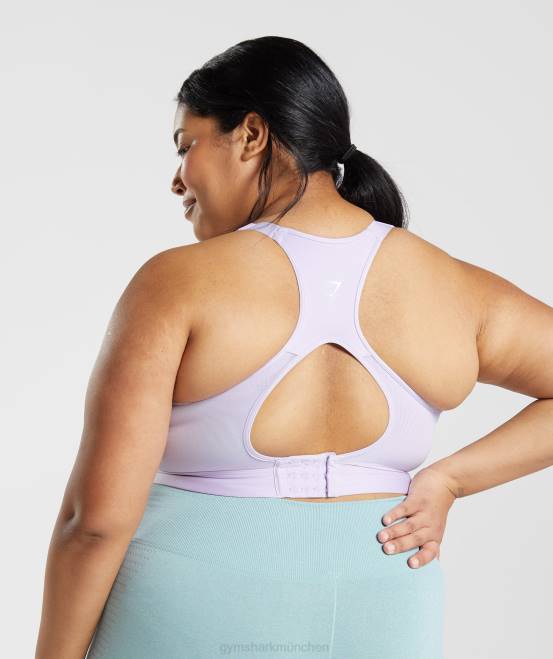sanftes Flieder Kleidung Gymshark Frauen Sport-BH mit Rückenausschnitt und hohem Halt 04P8186