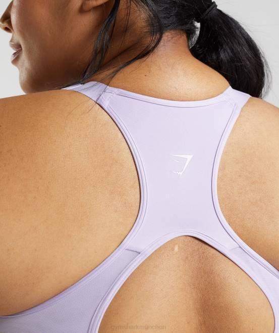 sanftes Flieder Kleidung Gymshark Frauen Sport-BH mit Rückenausschnitt und hohem Halt 04P8186