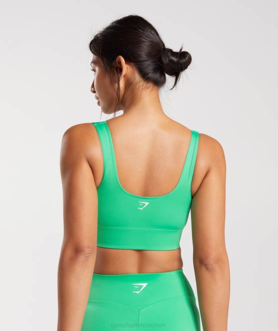 tropisches Grün Kleidung Gymshark Frauen Langer Sport-BH 04P8151