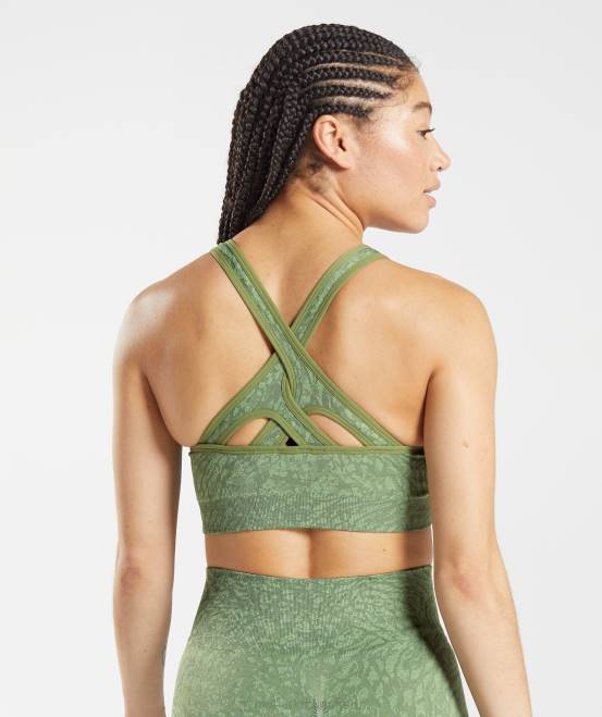 wild | Leguan grün Kleidung Gymshark Frauen Adapt Animal nahtloser Sport-BH 04P8203