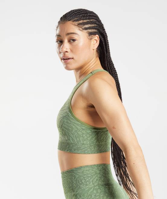 wild | Leguan grün Kleidung Gymshark Frauen Adapt Animal nahtloser Sport-BH 04P8203
