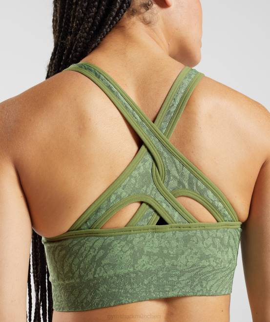wild | Leguan grün Kleidung Gymshark Frauen Adapt Animal nahtloser Sport-BH 04P8203
