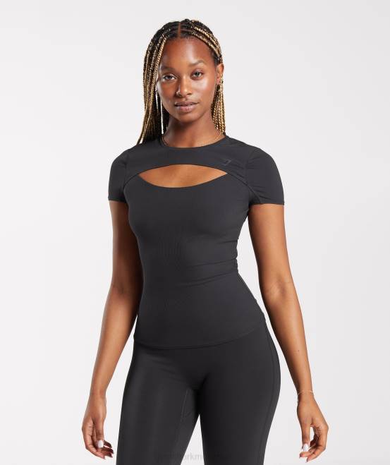 Schwarz Kleidung Gymshark Frauen oben anheben 04P8424