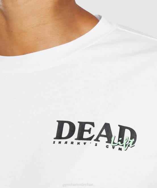 Weiß Kleidung Gymshark Frauen Dead Lift Midi-T-Shirt 04P8426