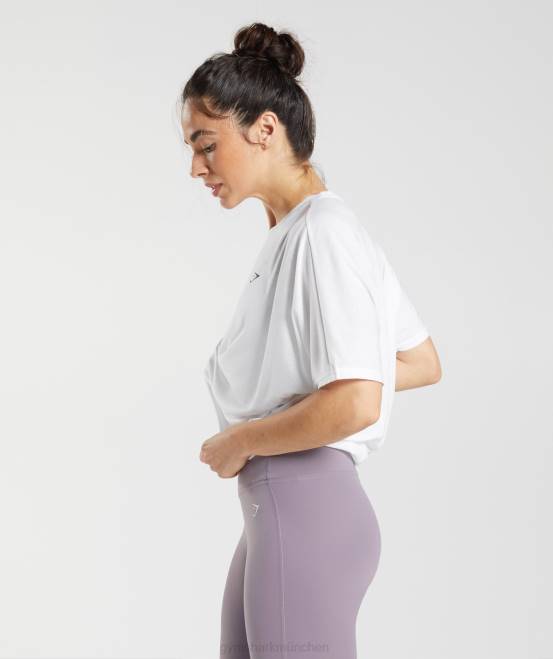 Weiß Kleidung Gymshark Frauen superweiches T-Shirt 04P8437