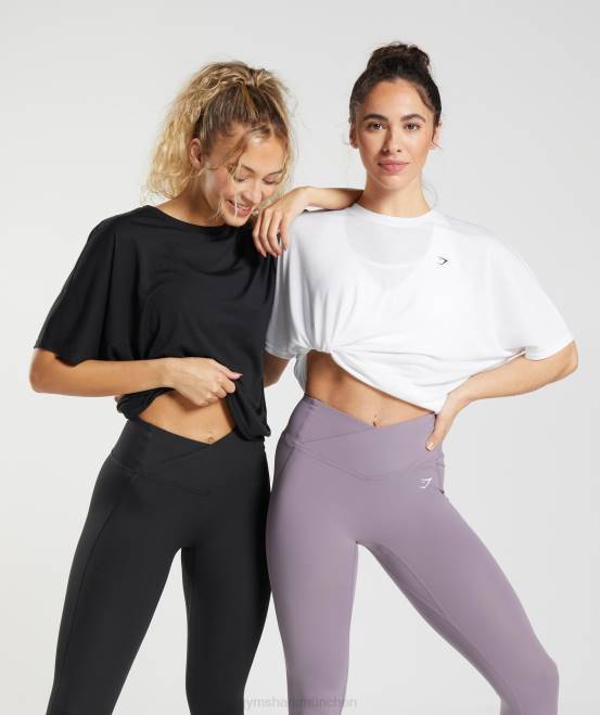 Weiß Kleidung Gymshark Frauen superweiches T-Shirt 04P8437
