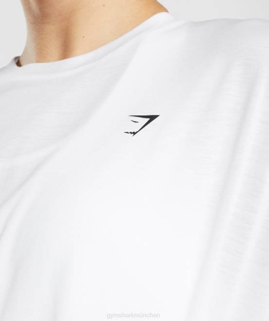 Weiß Kleidung Gymshark Frauen superweiches T-Shirt 04P8437